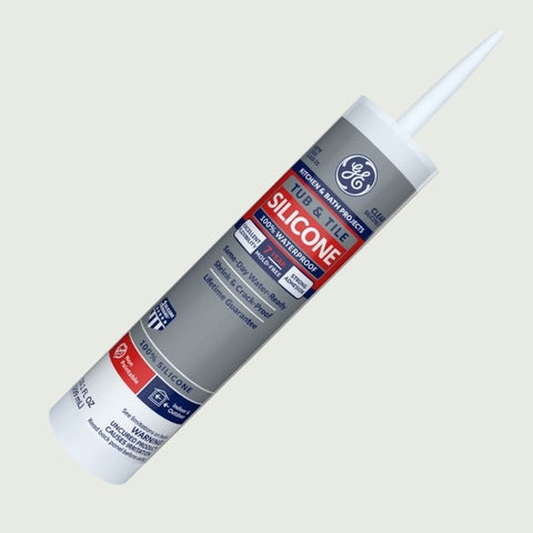 white and grey tube of clear caulk